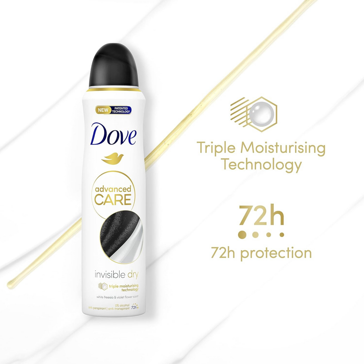 Dove Advanced Care Invisible Dry Anti-perspirant Deodorant Spray 72hour sweat odor protection Best long last fresh scent import perfume premium low price in bd