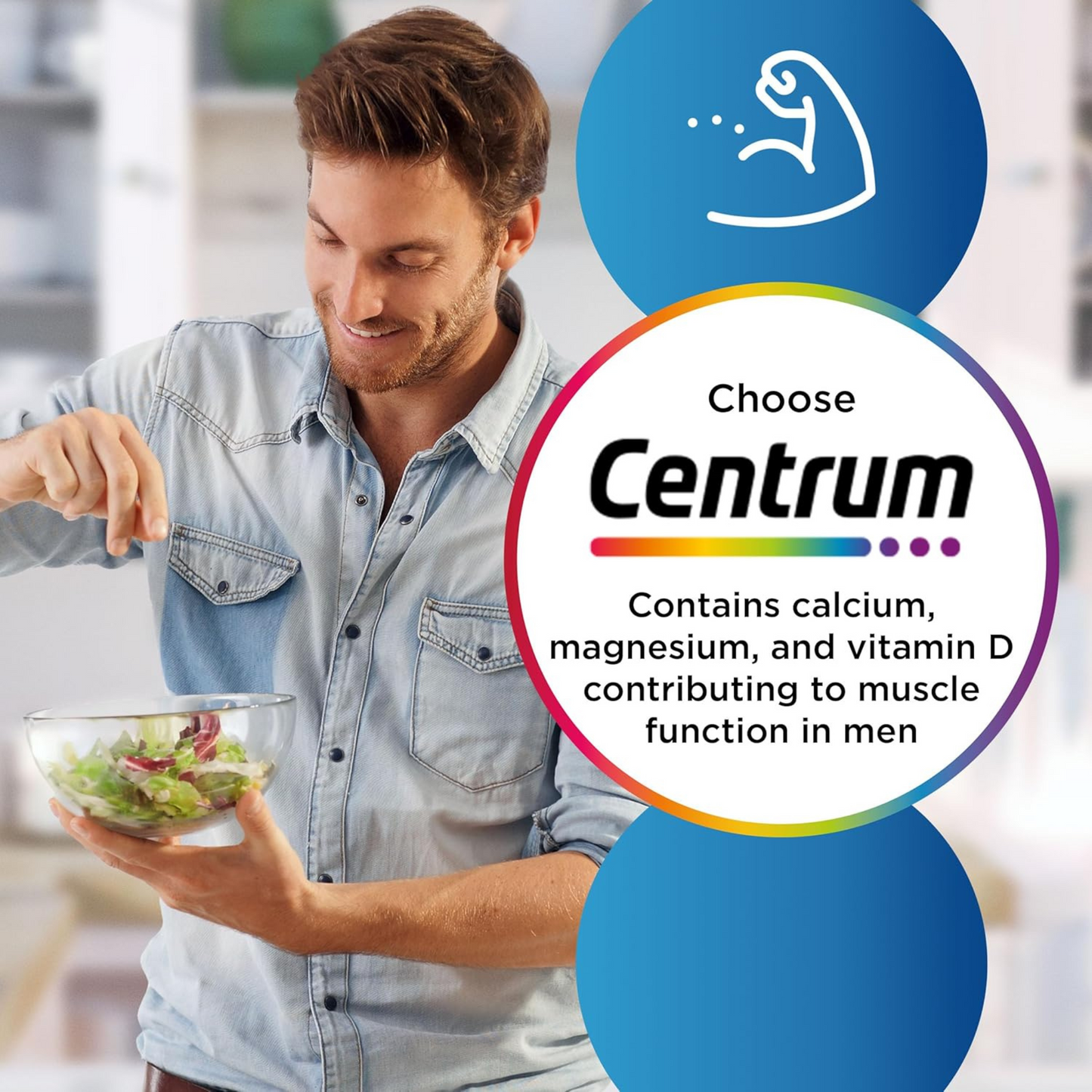 Centrum Men Under 50 Multivitamin 23 Essential Nutrient Best import UK authentic skin care bone Biotin hair original boy immune premium  low price in bd Dhaka