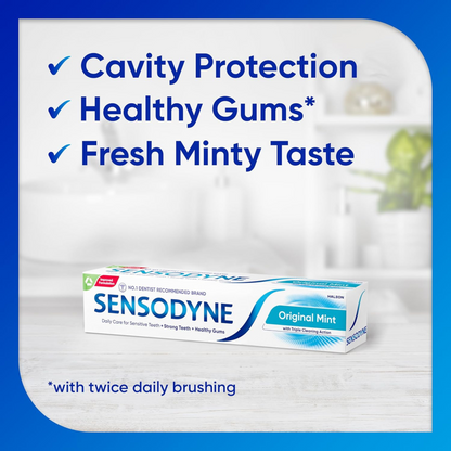 Sensodyne Sensitive Original Mint Toothpaste UK Best genuin authentic pain cavity import foreign gum germ premium dental offer white brush low price in BD Dhaka