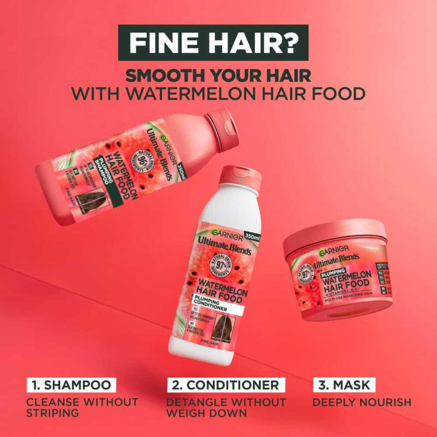 Garnier Ultimate Blends Watermelon Shampoo hair shine Best sculp imported original Aloe Vera protect genuine damage dandruff care premium uk low price bd Dhaka