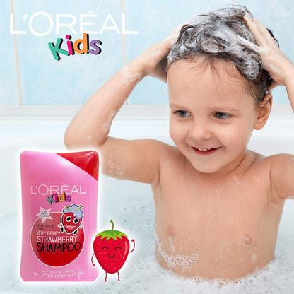 L'Oréal Kids Extra Gentle 2 in 1 Strawberry Shampoo Body Wash Vitamin sensitive skin soft  smooth Best foreign children bath genuine UK import price in BD Dhaka