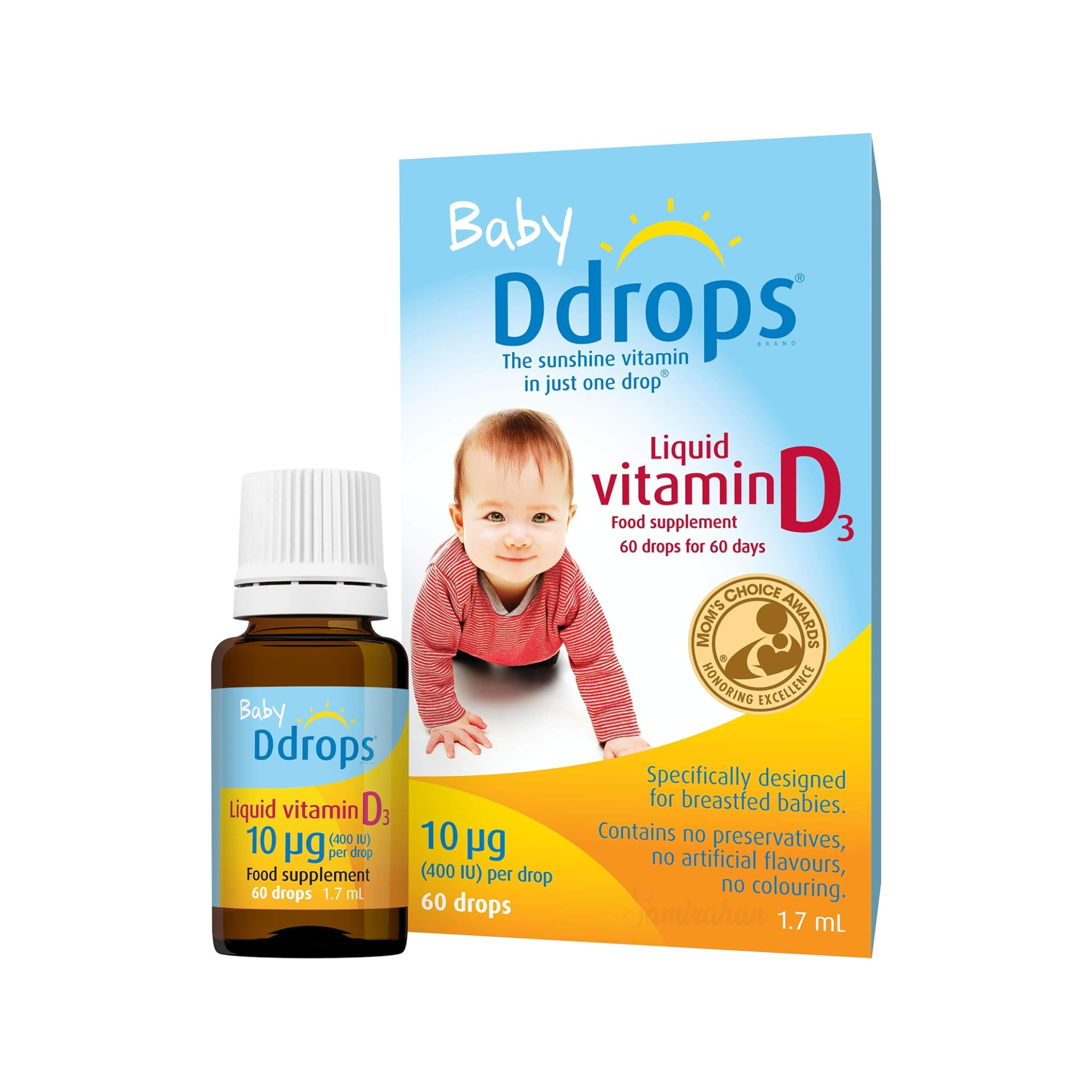 Baby Ddrops Liquid Vitamin D3 10 µg 60 Drops From Birth To 1 Year 1.7m ...