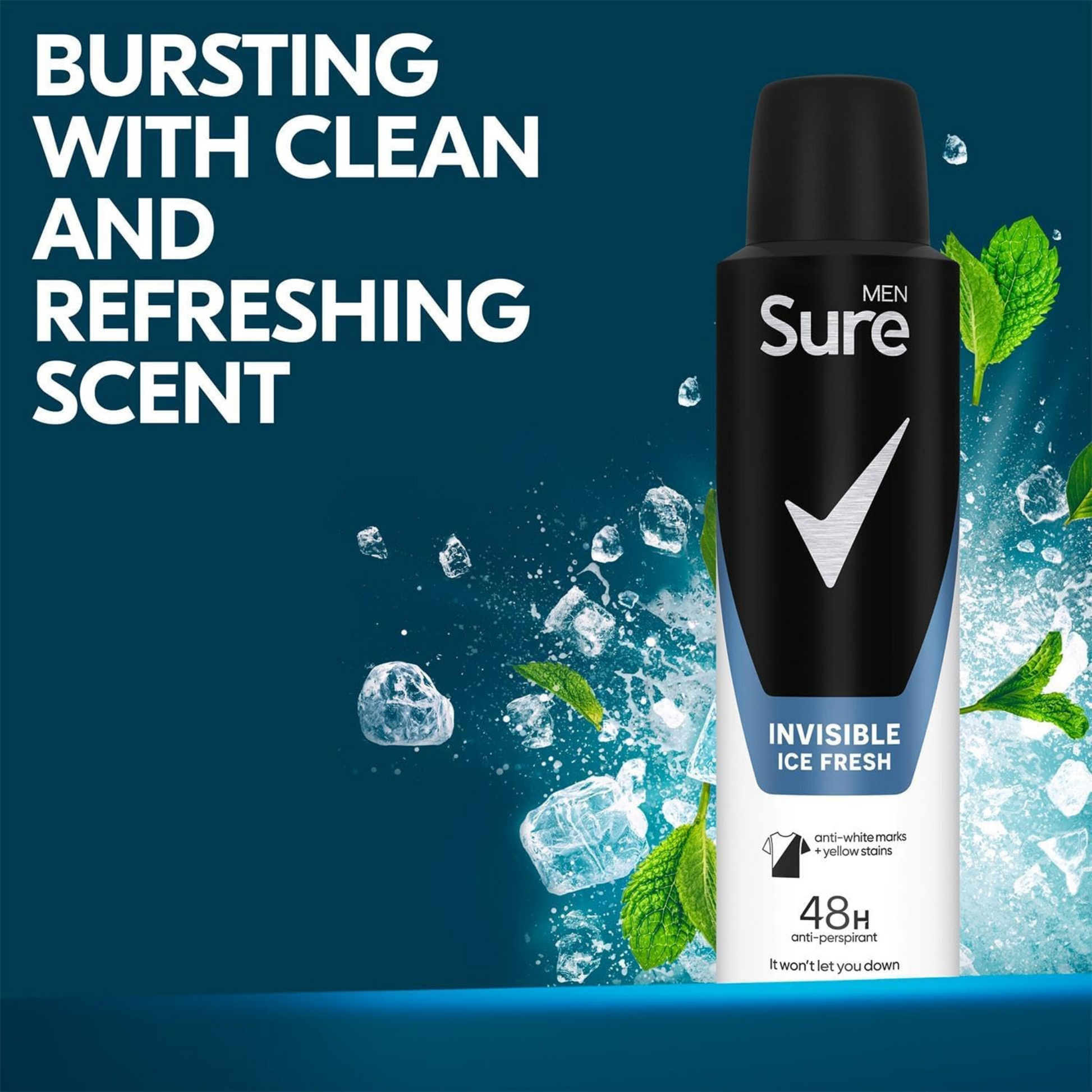 Sure Invisible Ice Fresh 48h Protection Anti-perspirant Deodorant Spray 48h sweat odor protection Best long last fresh scent import perfume premium low price bd