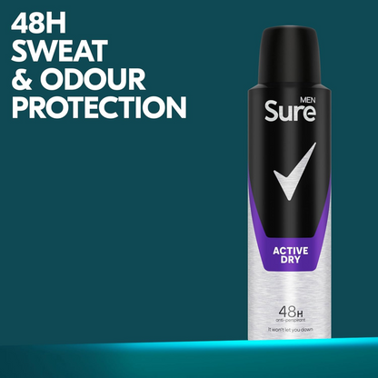 Sure Men Active Dry 48h Protection Anti-perspirant Deodorant Spray 48h sweat odor protection Best long last fresh scent import perfume premium low price in bd