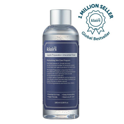 Klairs Supple Preparation Unscented Toner balance out pH levels hydrate skin dark glow authentic original premium Australia Ingredients low price in bd Dhaka