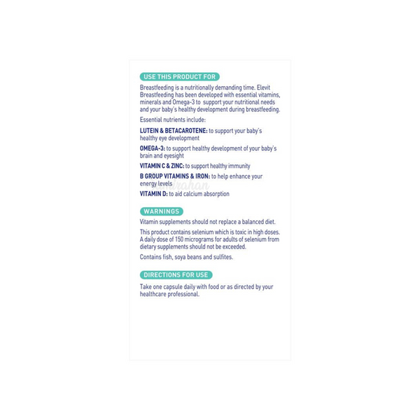 Elevit Breastfeeding Multivitamin With Essential Minerals 30 Capsules ...