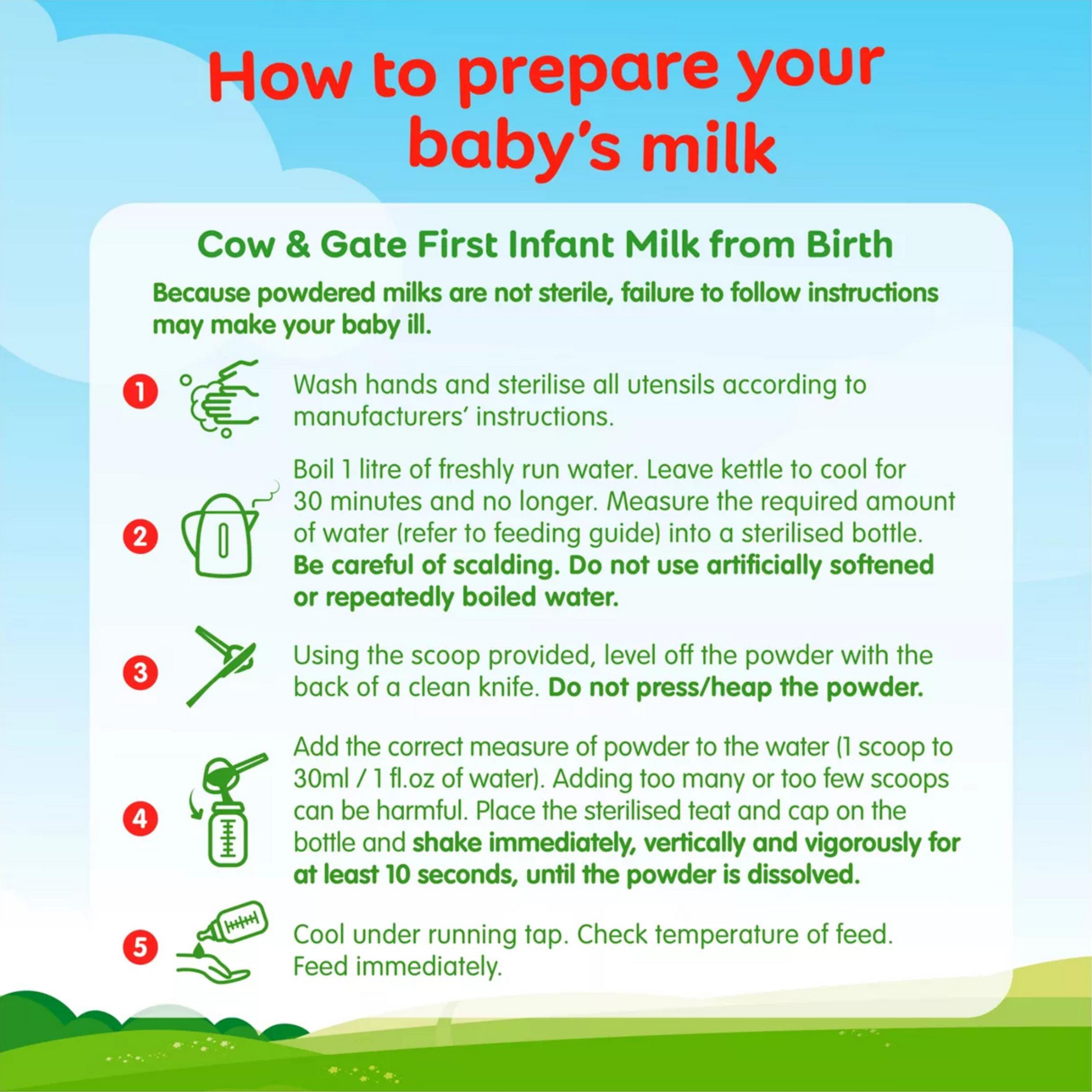 Cow & Gate Stage 1 First Infant Baby Milk Powder Birth Big Pack nutrition premium Halal best imported UK British cow quality safe health feed food low price bd