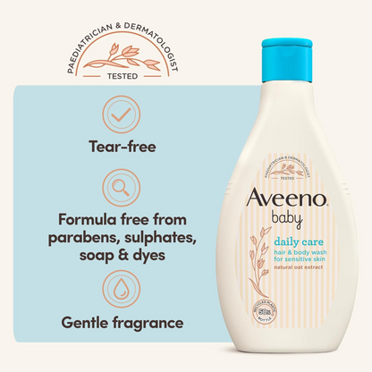 Aveeno baby Daily Moisturizing Hair Body wash shampoo Newborn Daily Use natural Best dry bright protect imported UK authentic genuine skincare soft low price BD