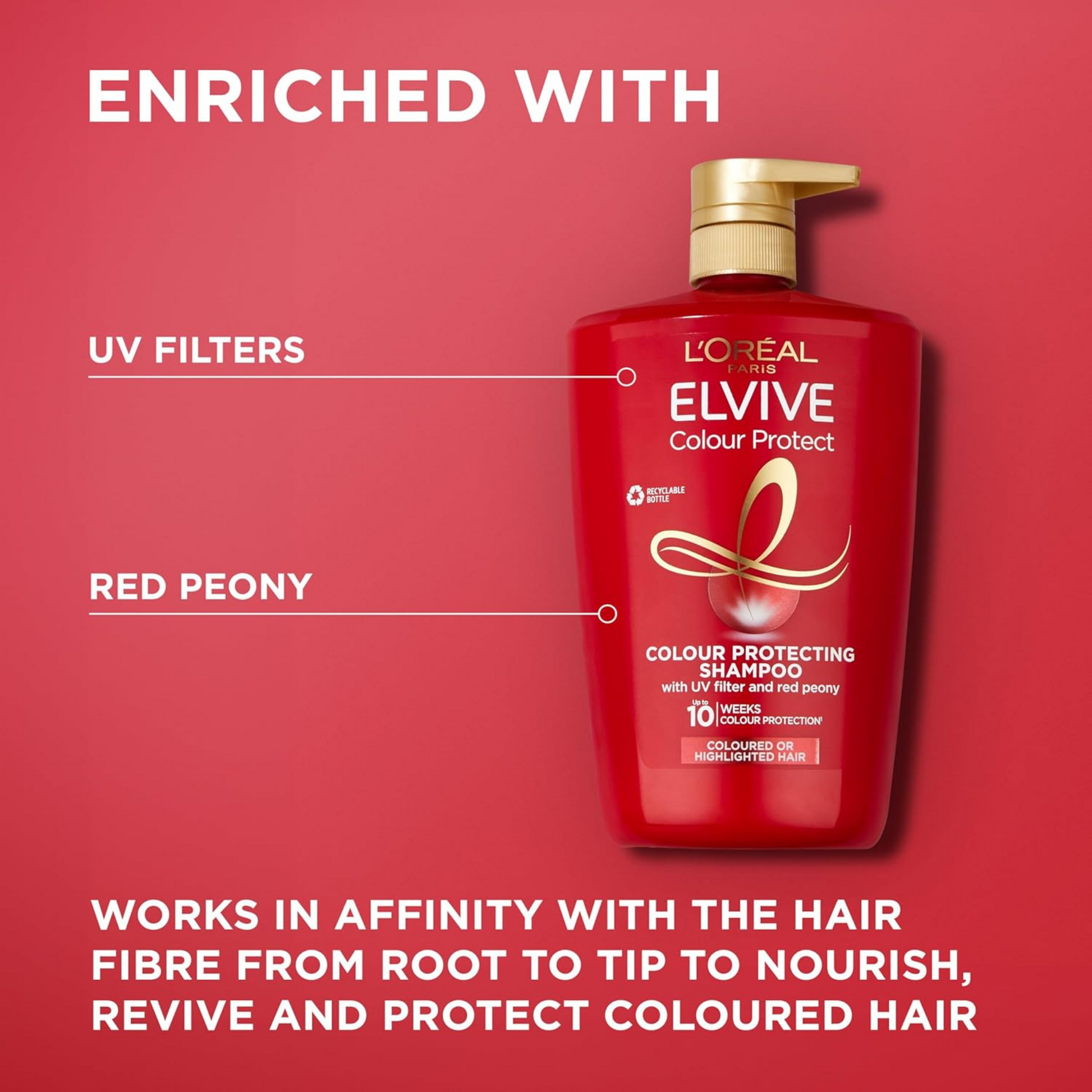 L'oreal Elvive Color Protect Shampoo Vitamin E keratin Best fine healthy growth shine foreign dandruff genuine authentic import loss damage sculp low price BD 