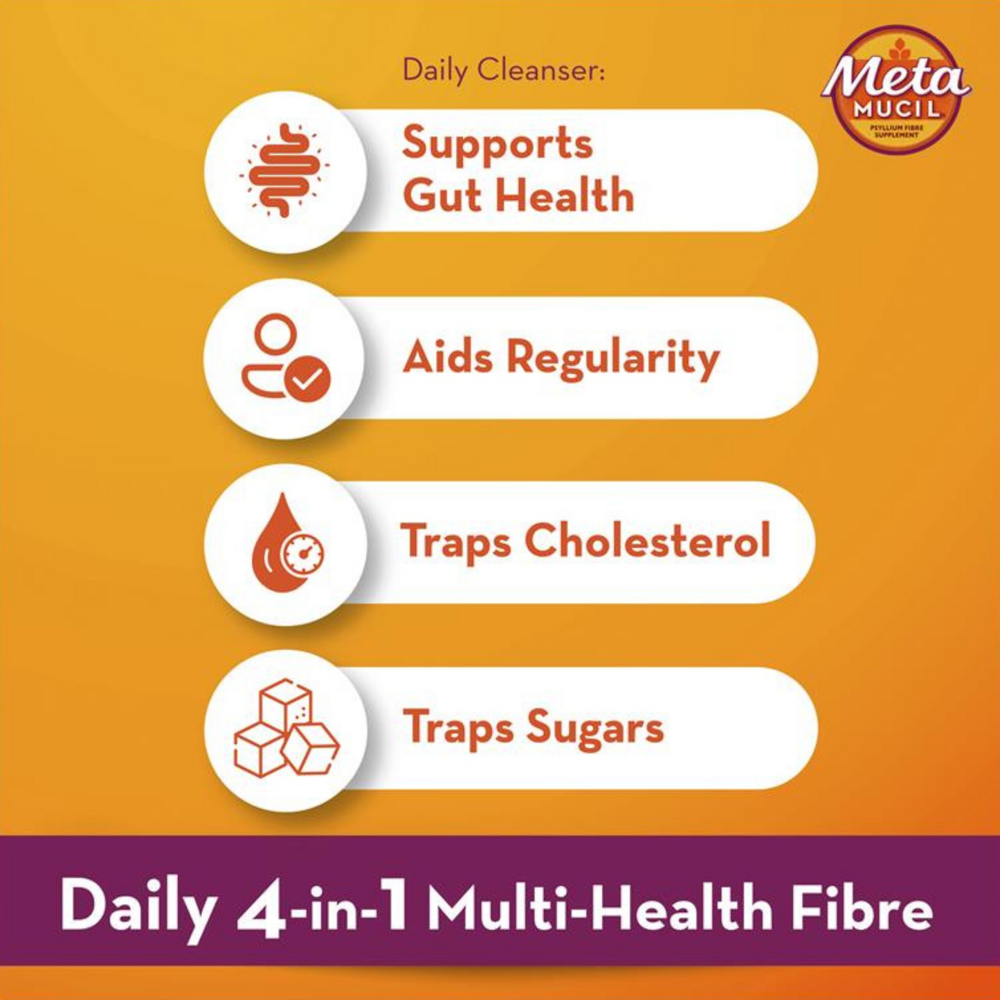 Metamucil Fiber Supplement Smooth Orange Powder multi health natural psyllium digestive Cholesterol clean gut Premium genuine import authentic low price in BD