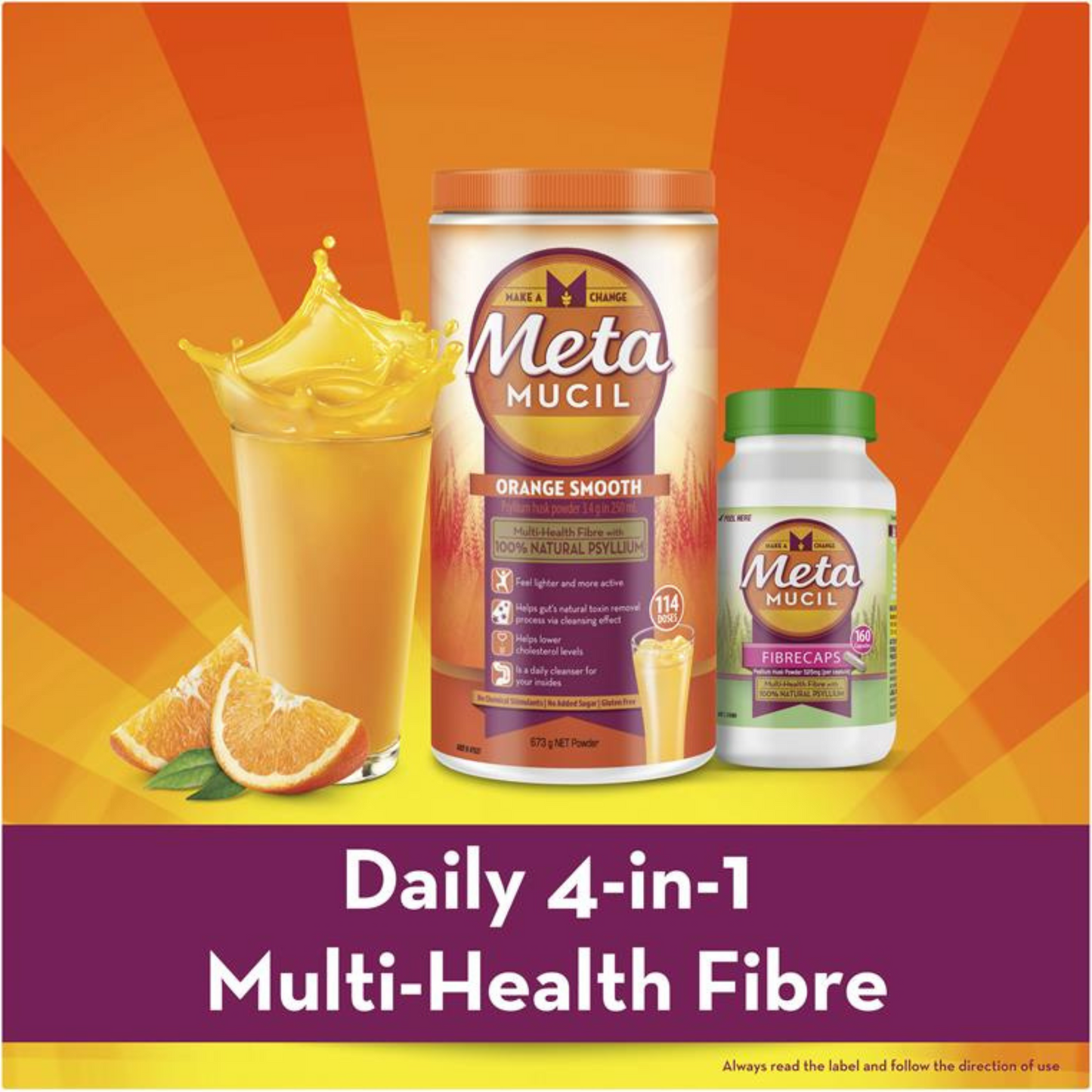 Metamucil Fiber Supplement Smooth Orange Powder multi health natural psyllium digestive Cholesterol clean gut Premium genuine import authentic low price in BD