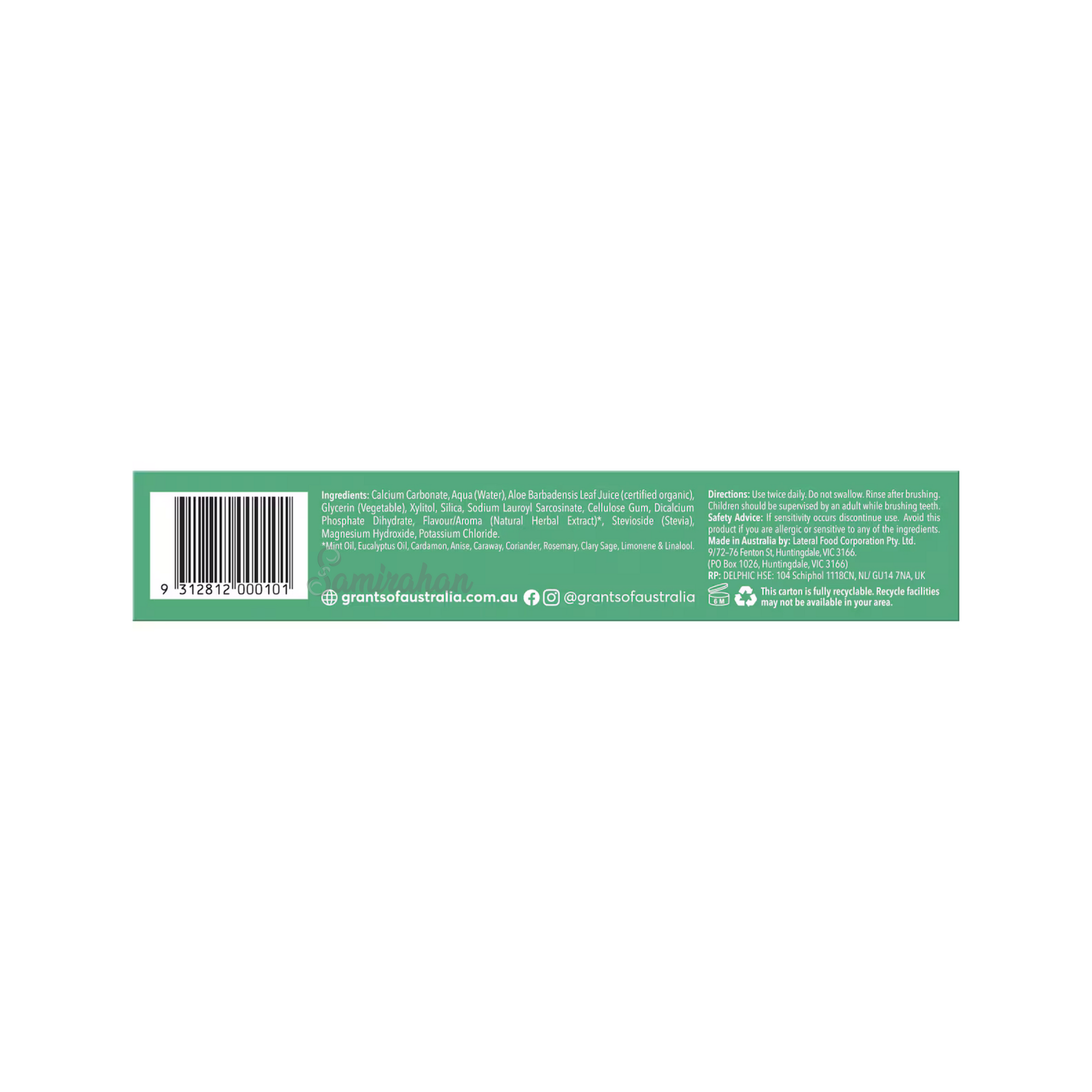 oral health Grants Mild Mint Toothpaste Aloe Vera and natural herbs, it soothes sensitive gums smile gums strong teeth medicine care dental premium low price bd