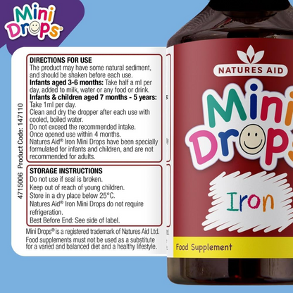 Natures Aid Iron Mini Drop Cognitive Development nutrition children support growth Best Kid imported genuine UK premium health diet baby supplement low price bd