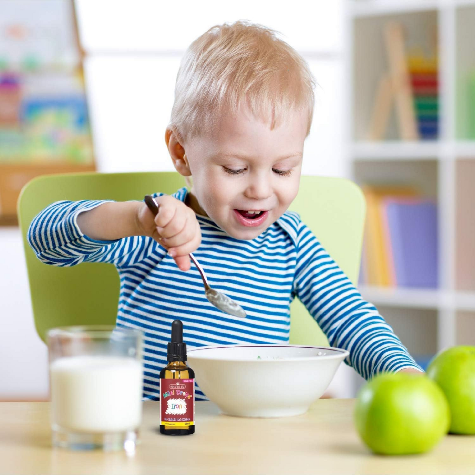 Natures Aid Iron Mini Drop Cognitive Development nutrition children support growth Best Kid imported genuine UK premium health diet baby supplement low price bd
