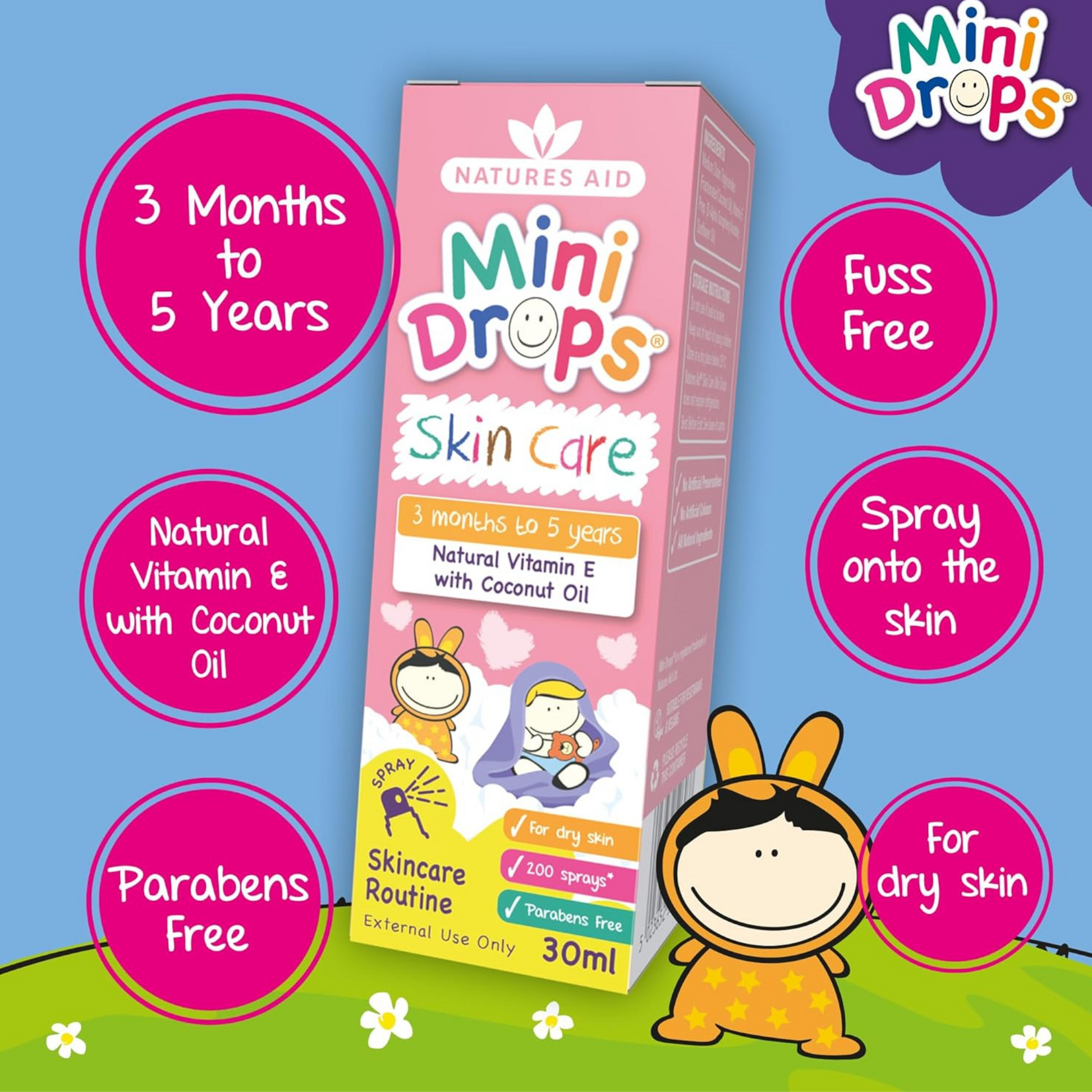 Natures Aid Skincare Oil Drops Spray For Vitamin E Babies children support growth Best Kid imported genuine UK premium health diet baby supplement low price bd