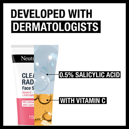 Neutrogena Clear & Radiant Face Scrub With Vitamin C clean glow natural Best dry bright protect import UK authentic genuine skin care soft body low price in BD