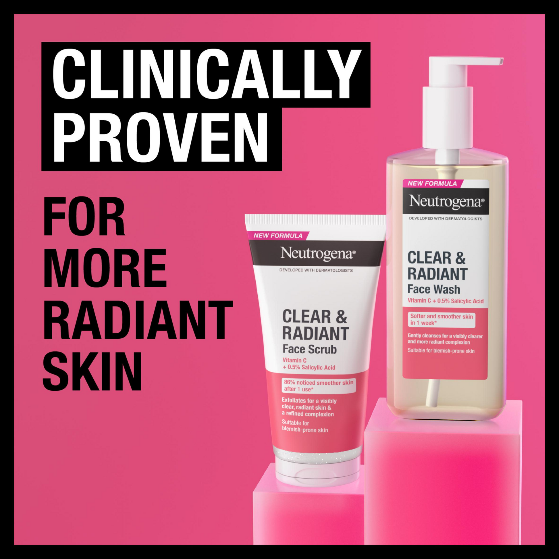 Neutrogena Clear & Radiant Face Scrub With Vitamin C clean glow natural Best dry bright protect import UK authentic genuine skin care soft body low price in BD