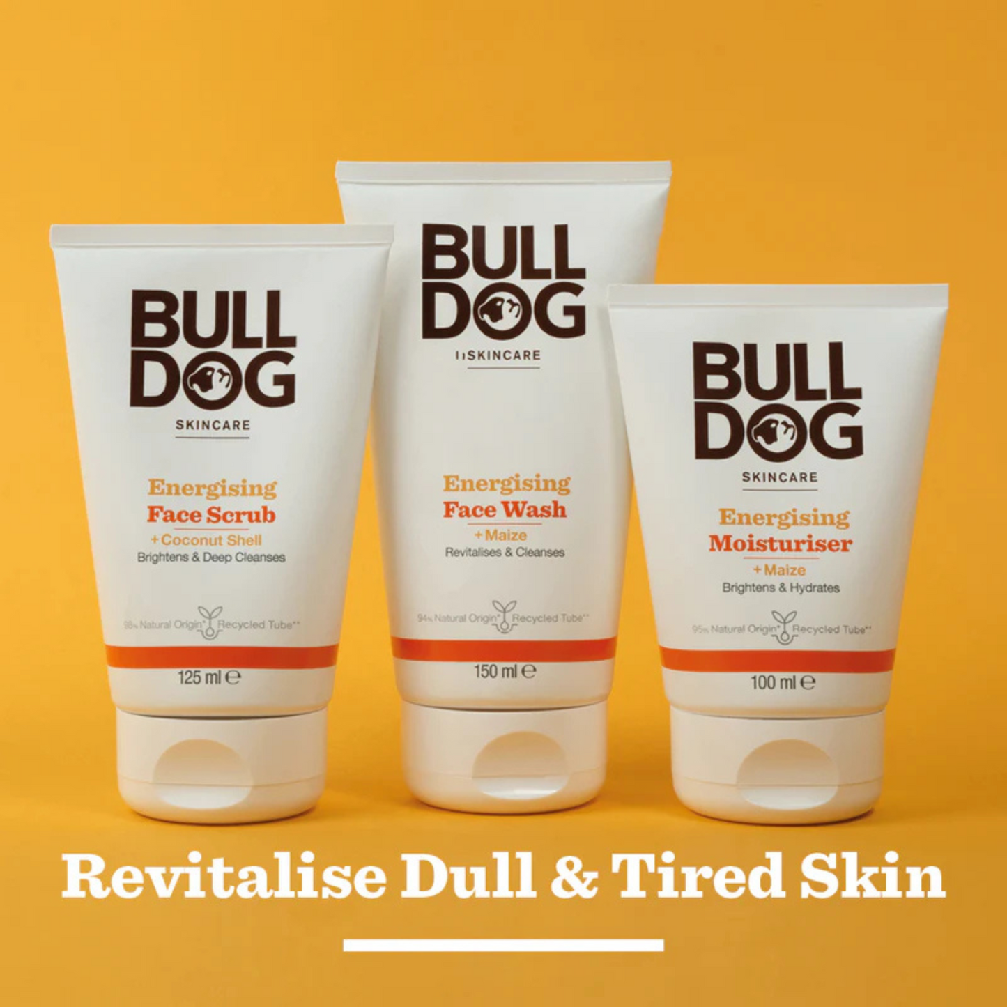 BullDog Skincare Energising Face Scrub Coconut Shell Men Remove Bright Daily dry dark spot clean Sensitive smooth mattifie Glow soft Best import UK low price bd