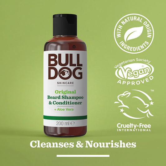 Bulldog Skincare Beard Shampoo Conditioner For Men Aloe Vera Bright Daily dry wash clean clean witch Sensitive smooth Glow soft Best imported UK low price in bd