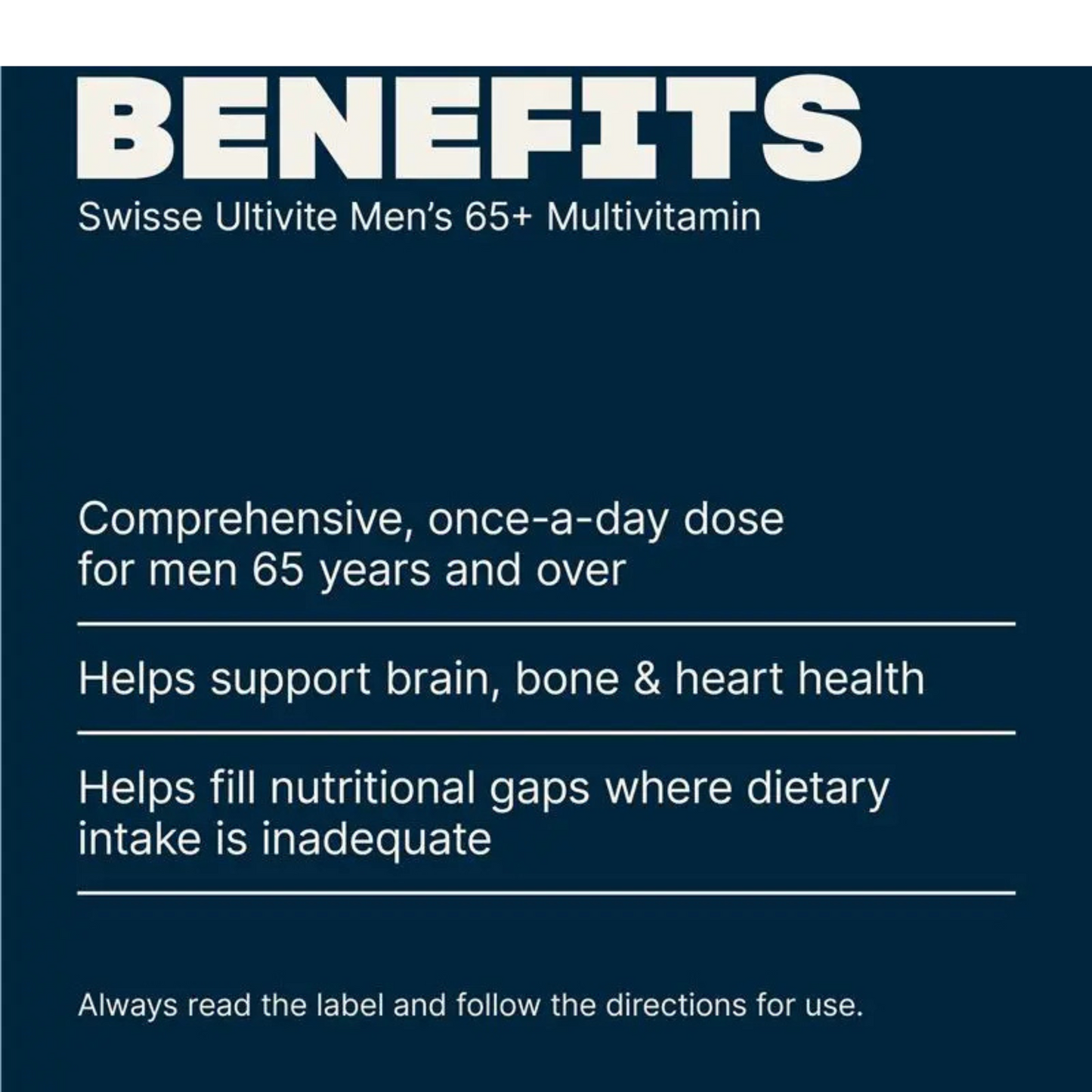 Swisse Ultivite Men's 65+ Multivitamin premium formula tablet healthy life bone heart eye relieve strong doctor Best imported Australian authentic low price bd