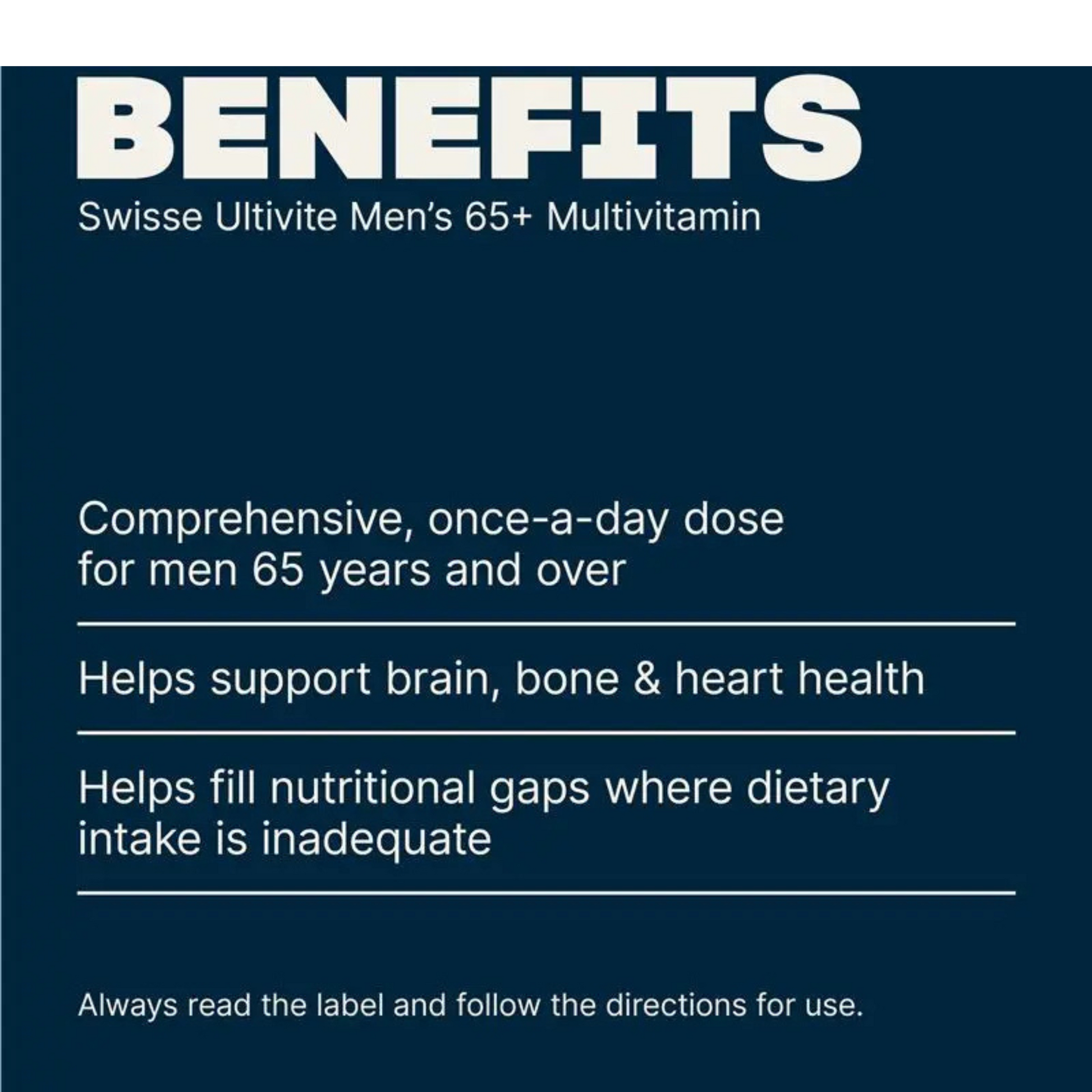 Swisse Ultivite Men's 65+ Multivitamin premium formula tablet healthy life bone heart eye relieve strong doctor Best imported Australian authentic low price bd