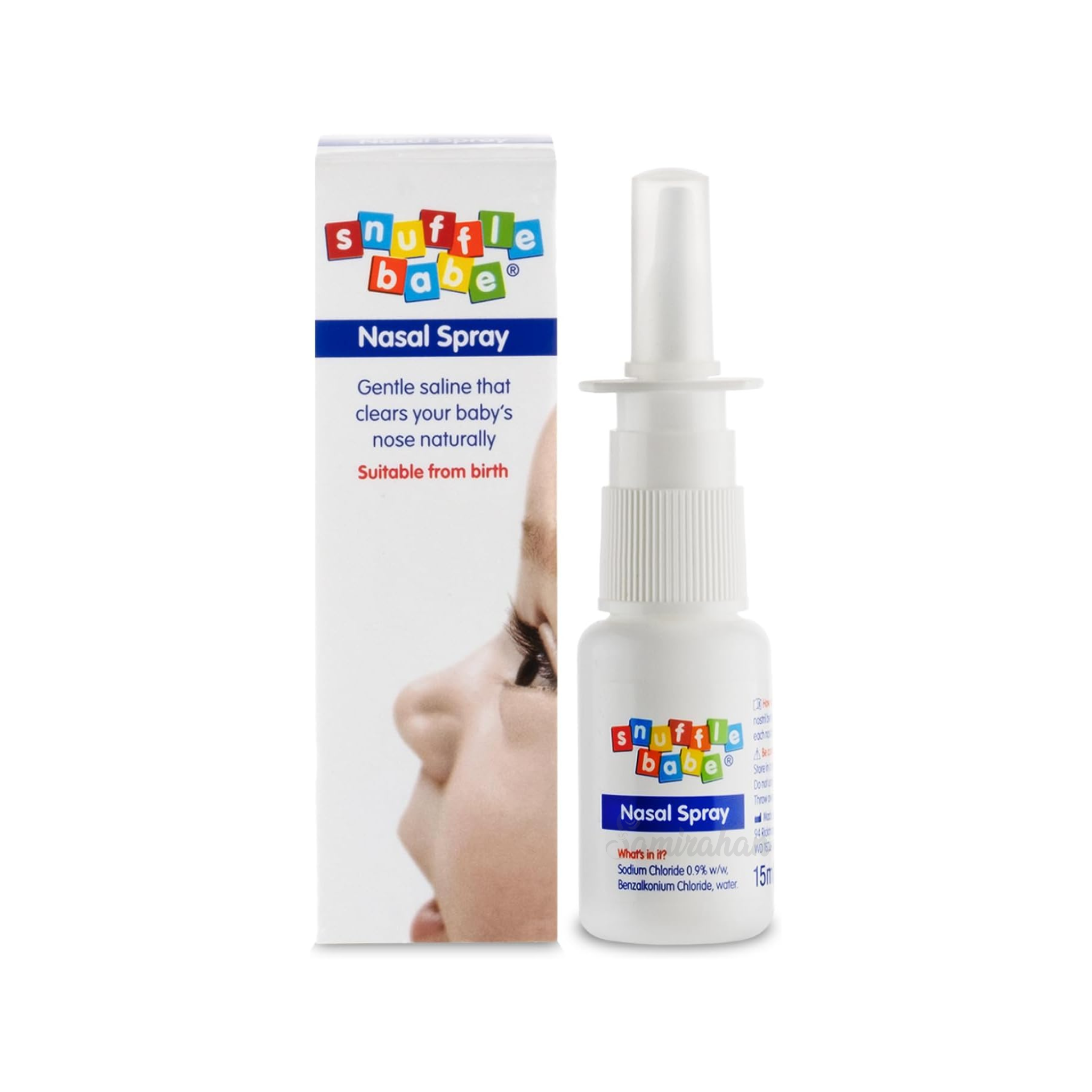 Snufflebabe Nasal Spray Saline Solution Suitable from Birth (UK) 15mL ...