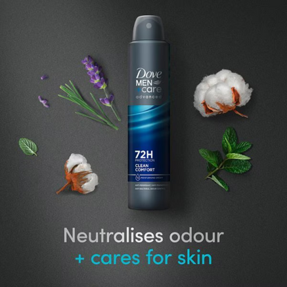 Dove Men Care Advanced Clean Comfort Anti-Perspirant Deodorant 72h sweat odor  body spray UK Best long last fresh scent import perfume premium low price in bd