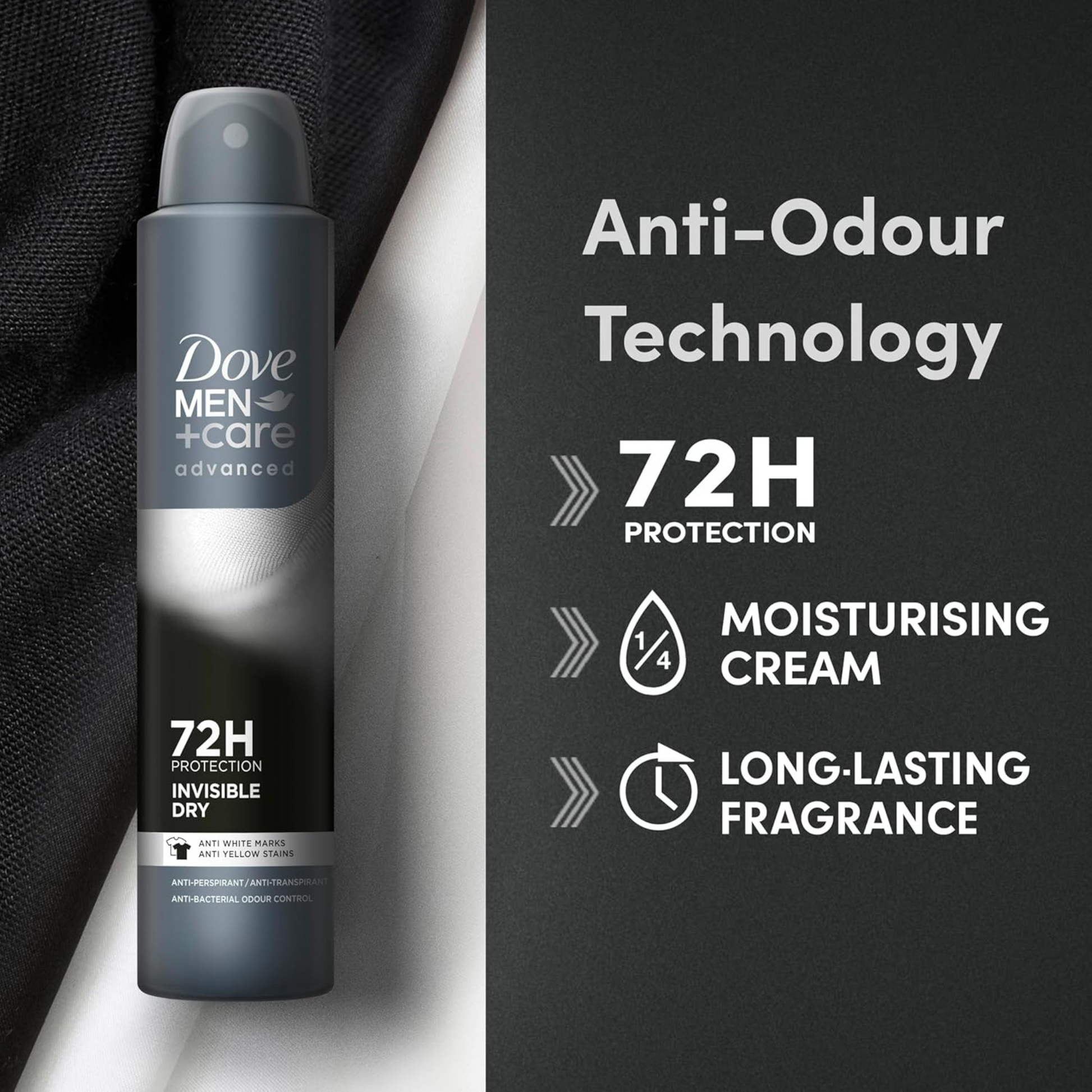 Dove Men Care Advanced 73h Protection Invisible Dry Deodorant UK