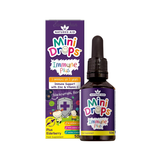 Natures Aid MiniDrops Immune Plus for Kids nutrition children support growth Best Kid imported Elderberry genuine UK premium health baby supplement low price bd