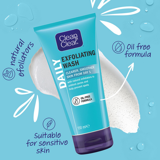 Clean & Clear Exfoliating Daily Wash Best imported authentic original brand USA British skincare Cleansers protect beauty acne dead skin face cheap price in BD 