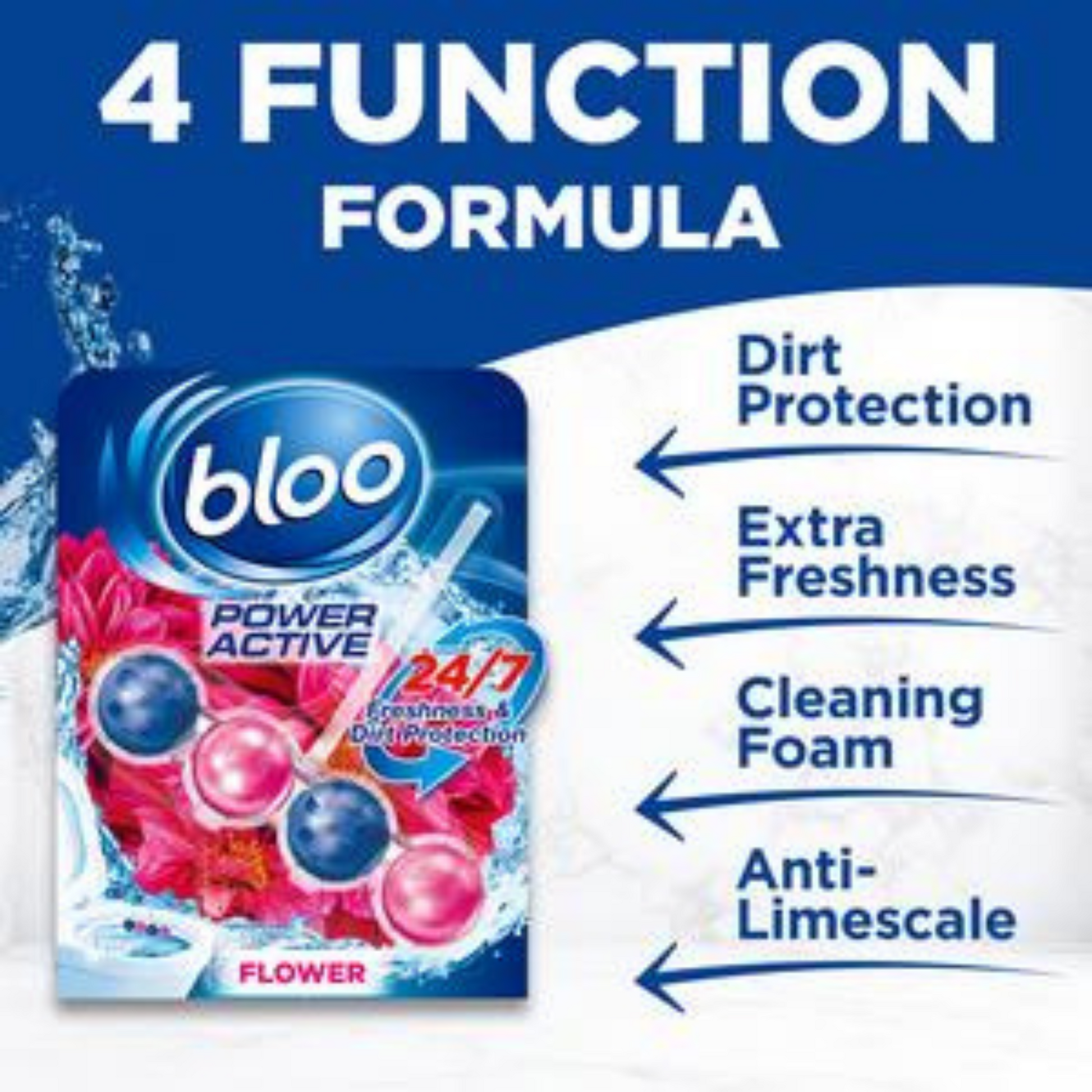 Bloo Power Active Flower Toilet Rim Block UK imported authentic genuine Actual premium toilet cleaner fragrance Best washroom original brand low price in Dhaka