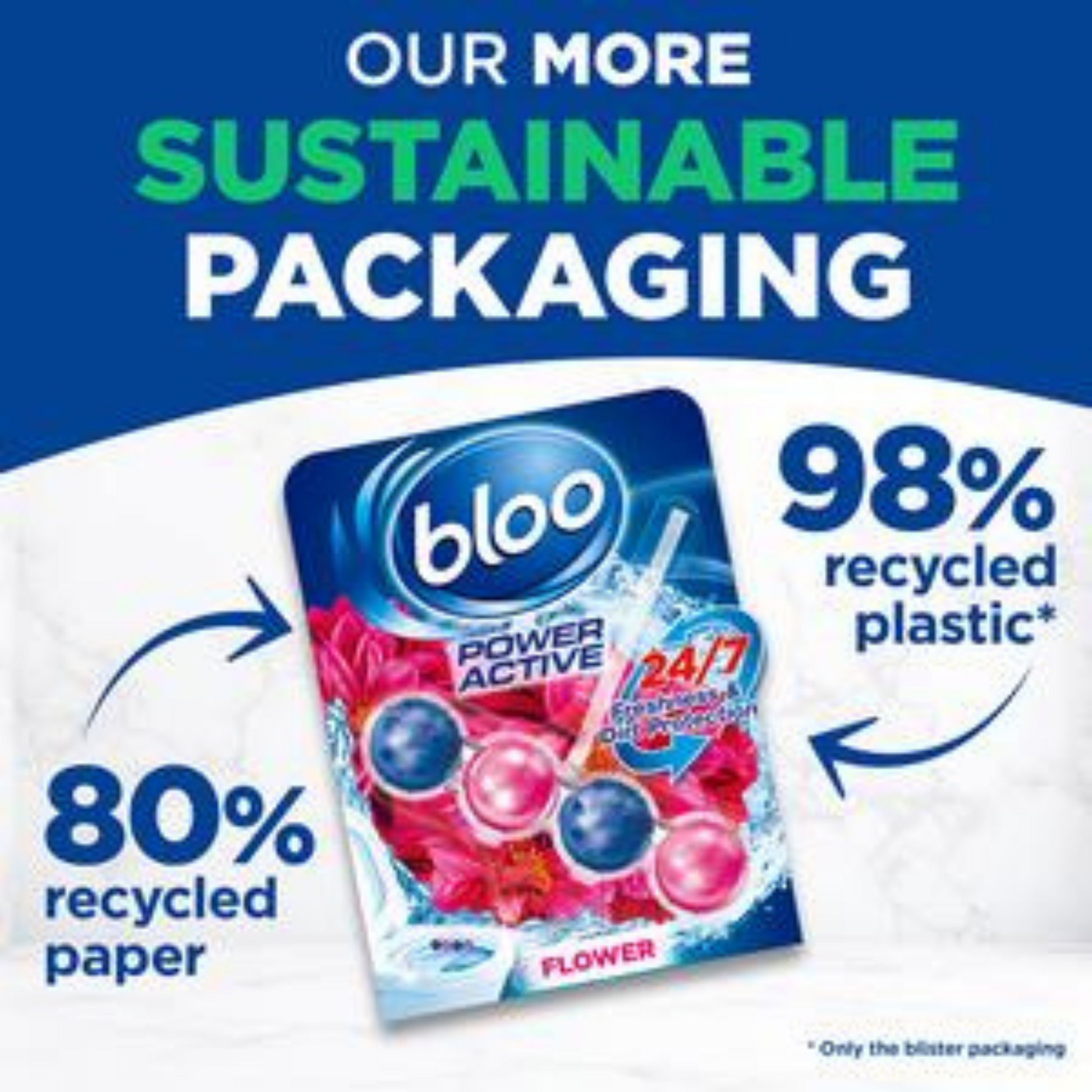 Bloo Power Active Flower Toilet Rim Block UK imported authentic genuine Actual premium toilet cleaner fragrance Best washroom original brand low price in Dhaka