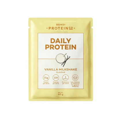 Bondi Protein Co Daily Protein Vanilla Milkshake Sachet imported Australia authentic muscle premium brand online shop strong cheap price BD Dhaka Gym Supplement