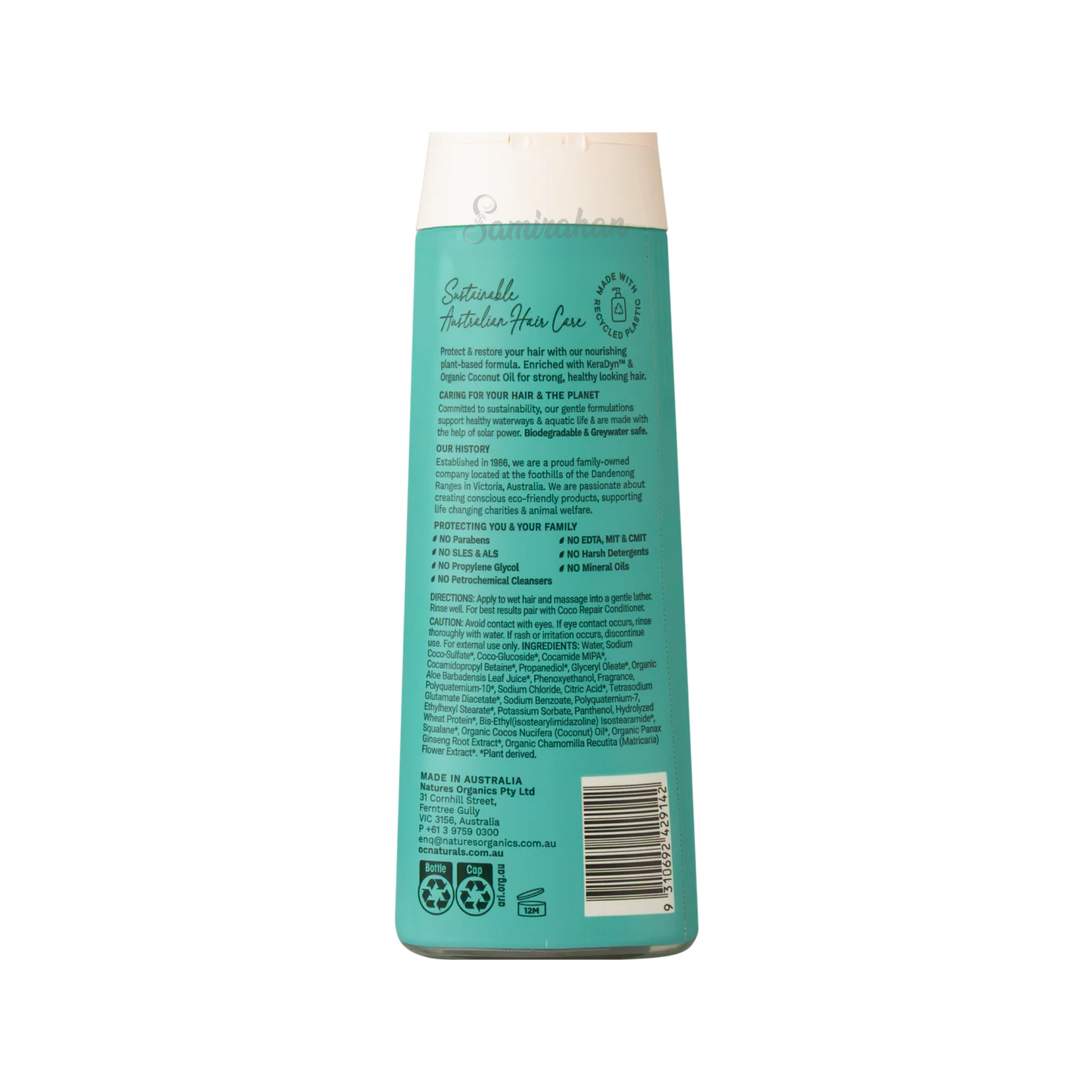 OC Naturals Coco damaged hair Repair Nourishing Shampoo KeraDyn & Organic Coconut Oil Plant-based 400mL soft Best foreign bathing Australia imported price in BD