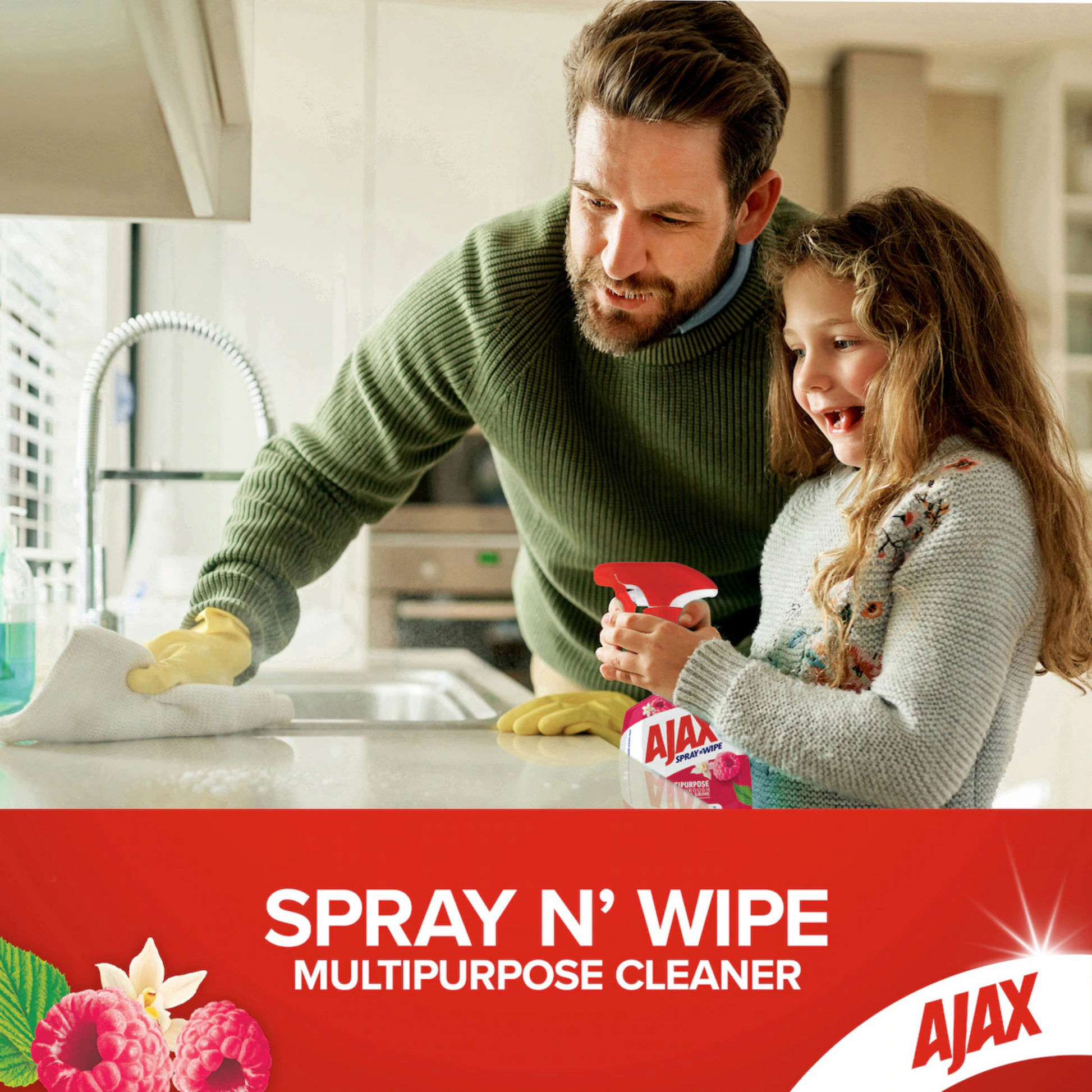 Ajax Spray n’ Wipe Multipurpose Cleaner Vanilla Berries authentic imported online genuine premium household cleaner brand online shop cheapest Dhaka price BD