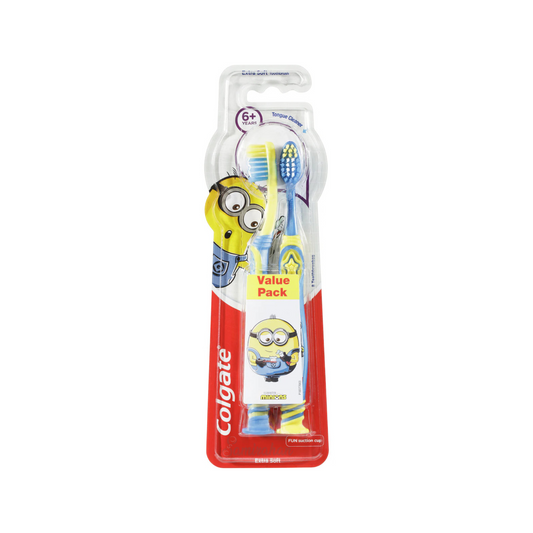 Colgate Kids Minions Extra Soft Toothbrush 6+ Years 2 Pack Imported Australia genuine authentic brand online shop teeth gums clean cheap price in BD Bangladesh