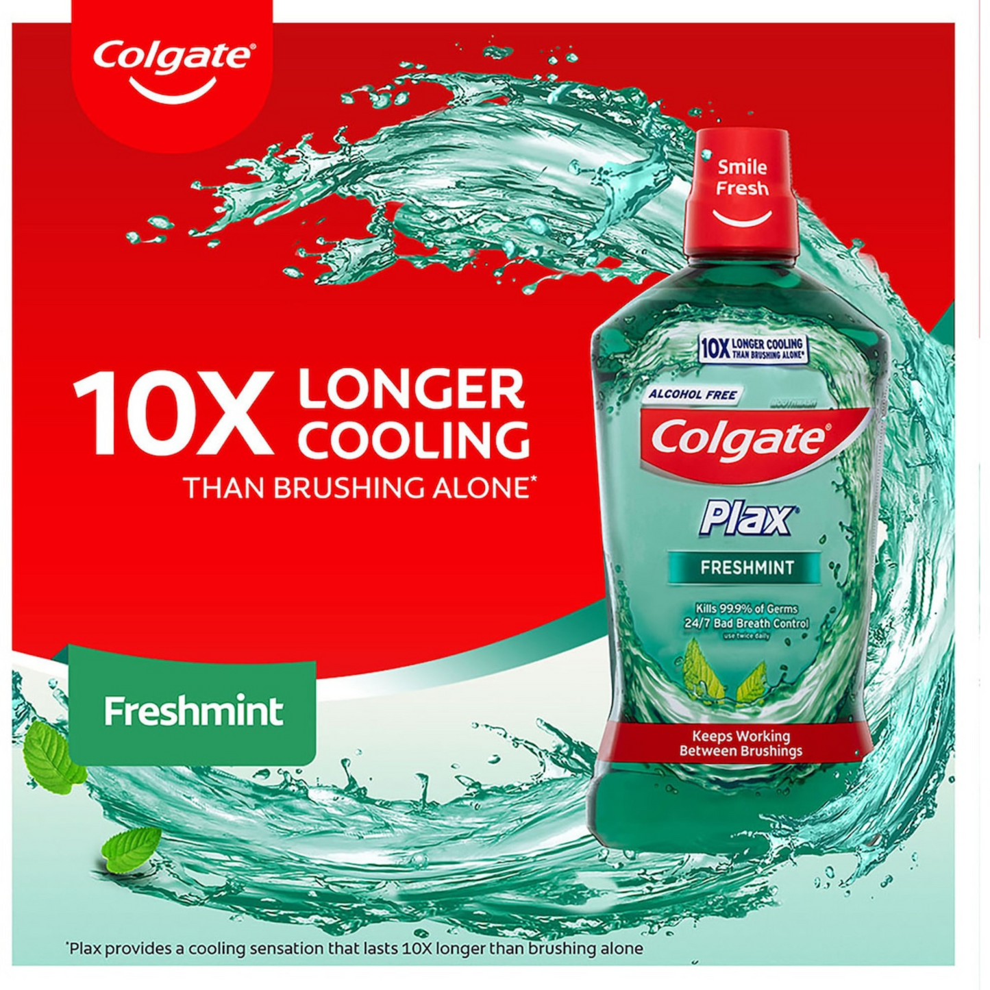 Colgate Plax Freshmint Alcohol-Free Antibacterial Mouthwash clean teeth Best genuine authentic Australia premium germ cavities dental care price in Bangladesh