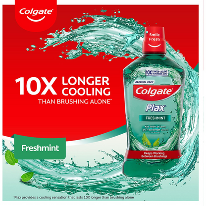 Colgate Plax Freshmint Alcohol-Free Antibacterial Mouthwash clean teeth Best genuine authentic Australia premium germ cavities dental care price in Bangladesh
