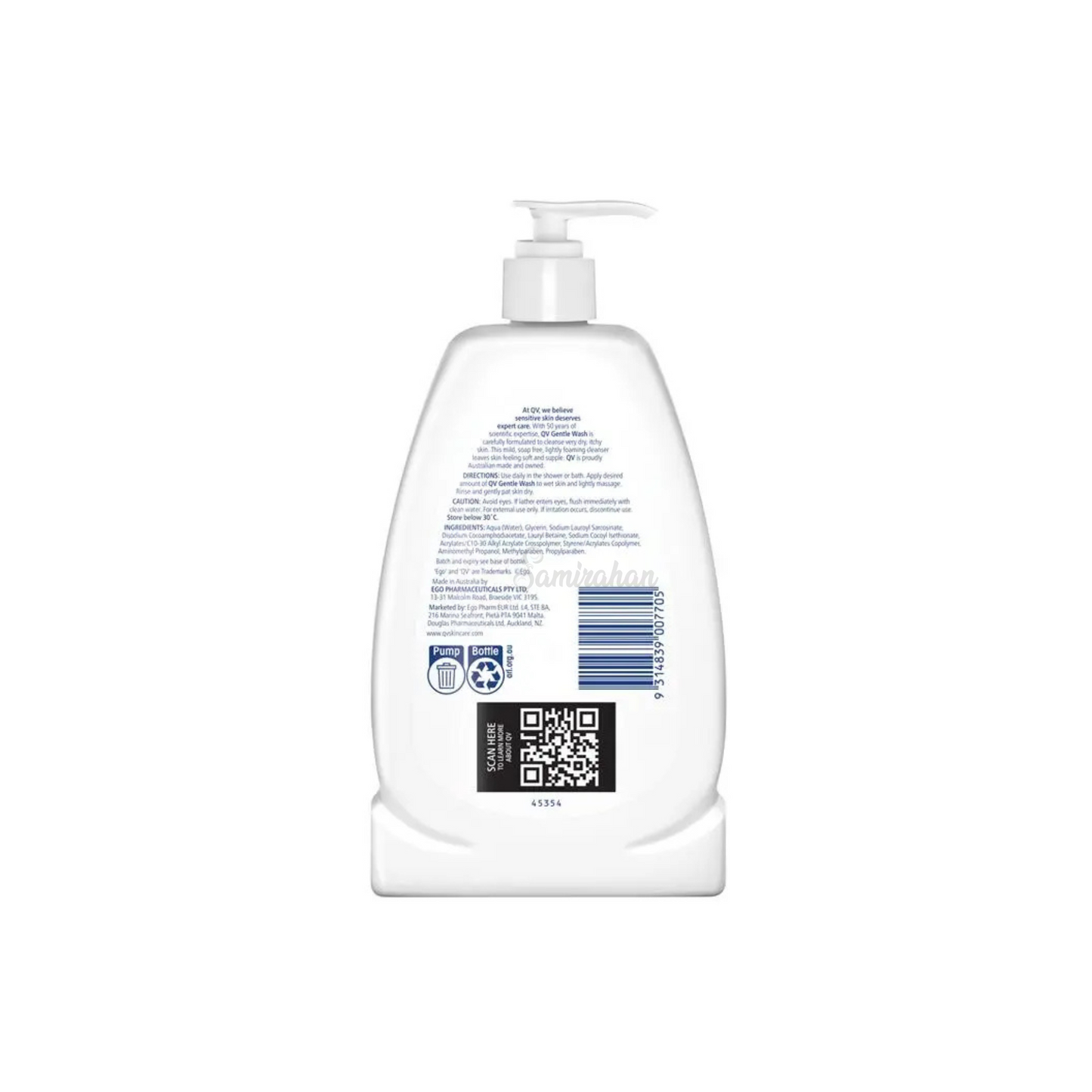 QV Gentle Wash Soap-Free Cleanser for Dry & Sensitive Skin (Australia) 350mL