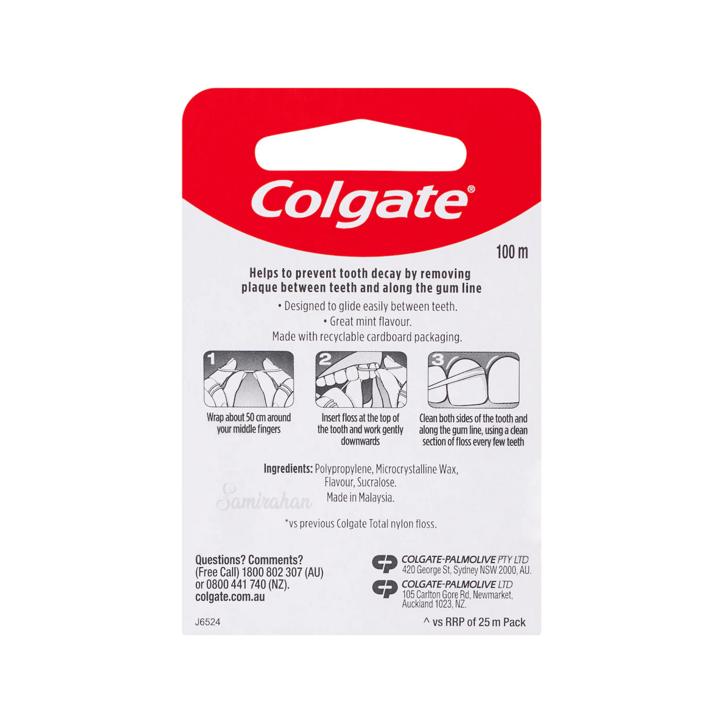 Colgate Total Mint Waxed Dental Floss imported AU authentic genuine premium brand online shop clean teeth Best cavities dental care cheap price in BD Bangladesh