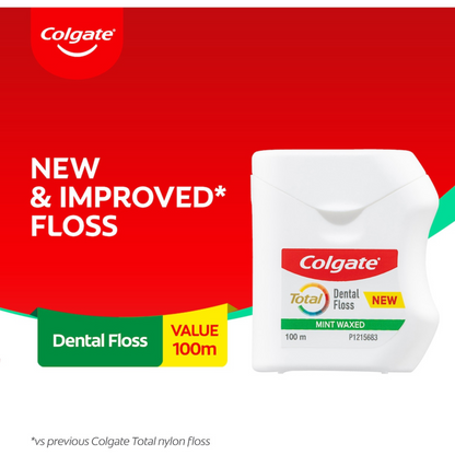 Colgate Total Mint Waxed Dental Floss imported AU authentic genuine premium brand online shop clean teeth Best cavities dental care cheap price in BD Bangladesh