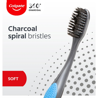 Colgate 360° Charcoal Spiral Soft Toothbrush online Clinically proven relief genuine sensitive teeth gum protection Clinically import AU premium low price in bd