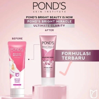 Pond’s Bright Miracle Niasorcinol Facial Foam Best brightening wash imported Australia UK authentic genuine premium brand online shop cheap price in Dhaka BD