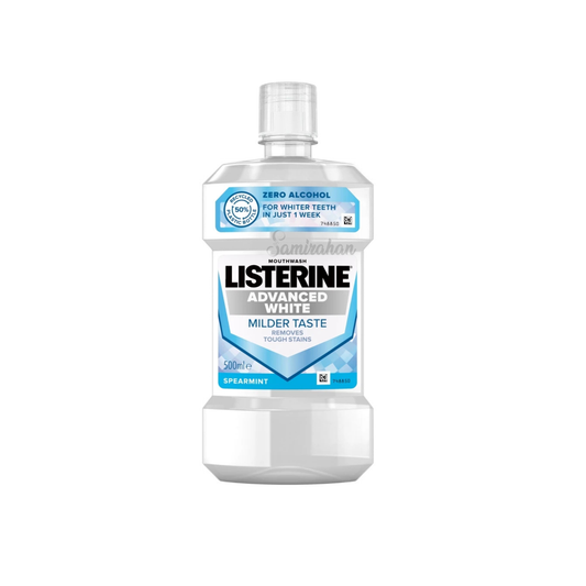 Listerine Zero Alcohol Advanced White Milder Taste Mouthwash Spearmint Fluoride Whiten Dental Protect While Health Naturally imported genuine brand Low price BD