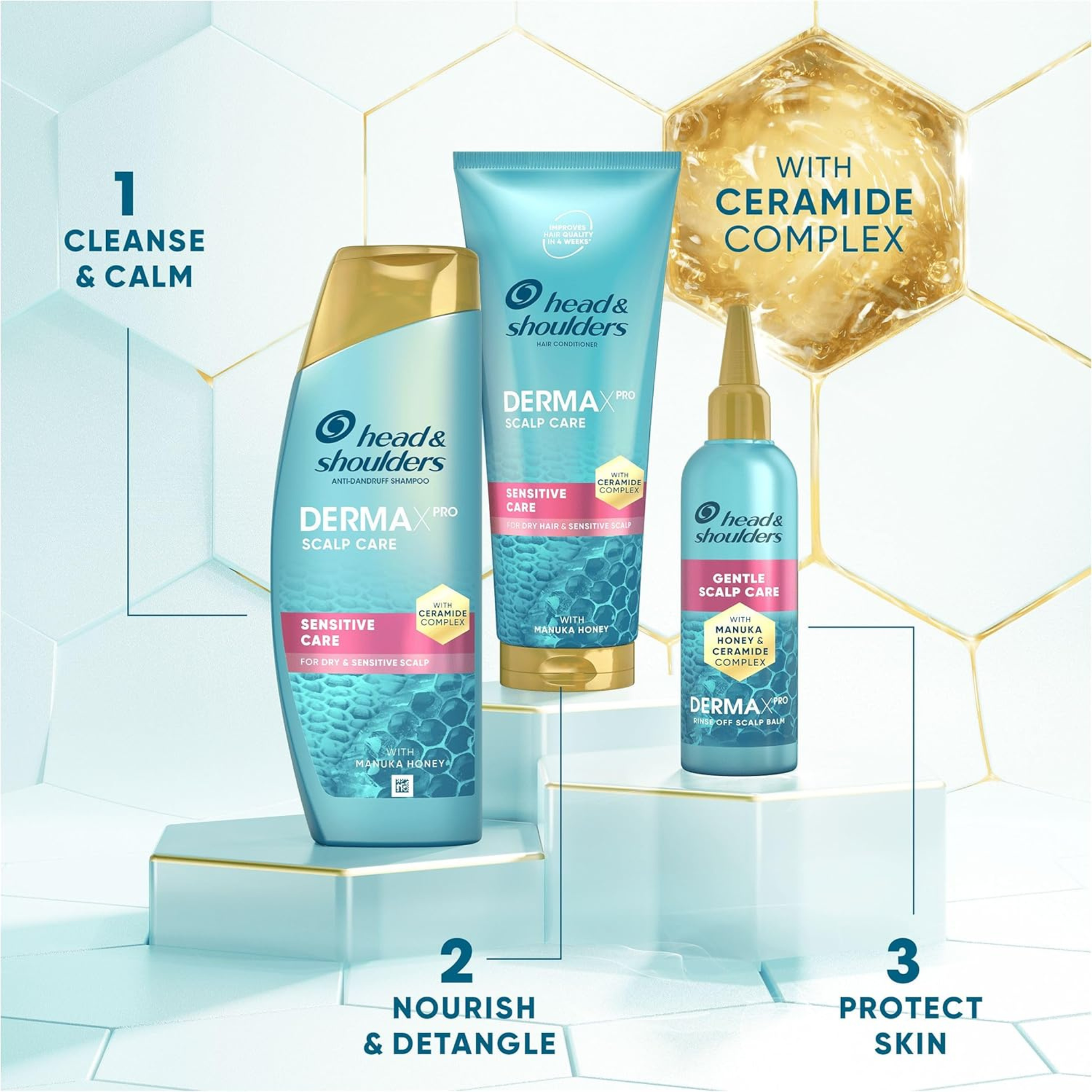 Head & Shoulders DermaX Pro Sensitive Care Anti-Dandruff scalp Shampoo genuine authentic soothing comfort hair Best foreign bathing UK imported low price in BD