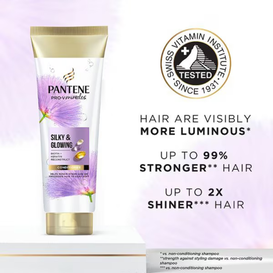 Pantene Pro-V Miracles Silky & Glowing Conditioner with Biotin & Keratin UK Best fine healthy growth shine foreign import loss damage sculp low price BD Dhaka