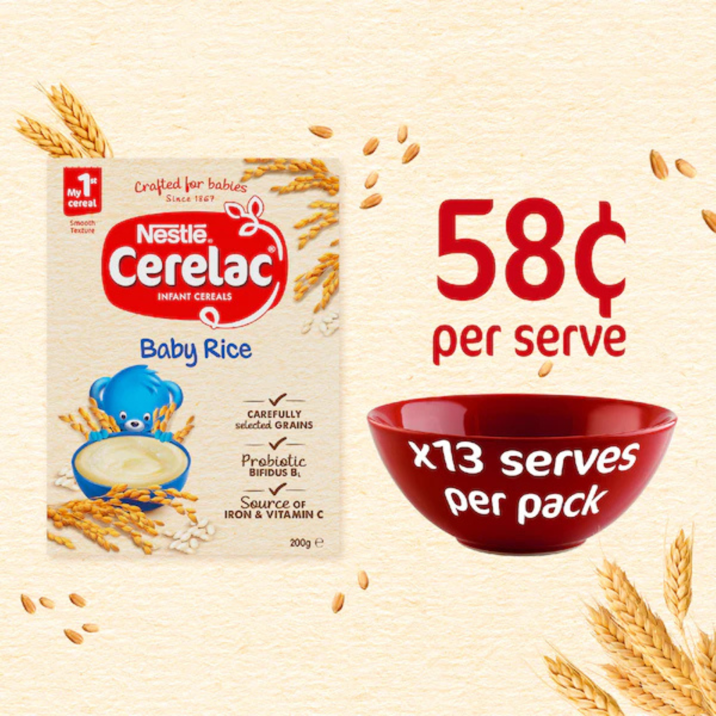 Nestle Cerelac Baby food Rice Cereal contains single grains iron smooth ideal babies Best import Australian authentic child infant snack healthy low price in bd