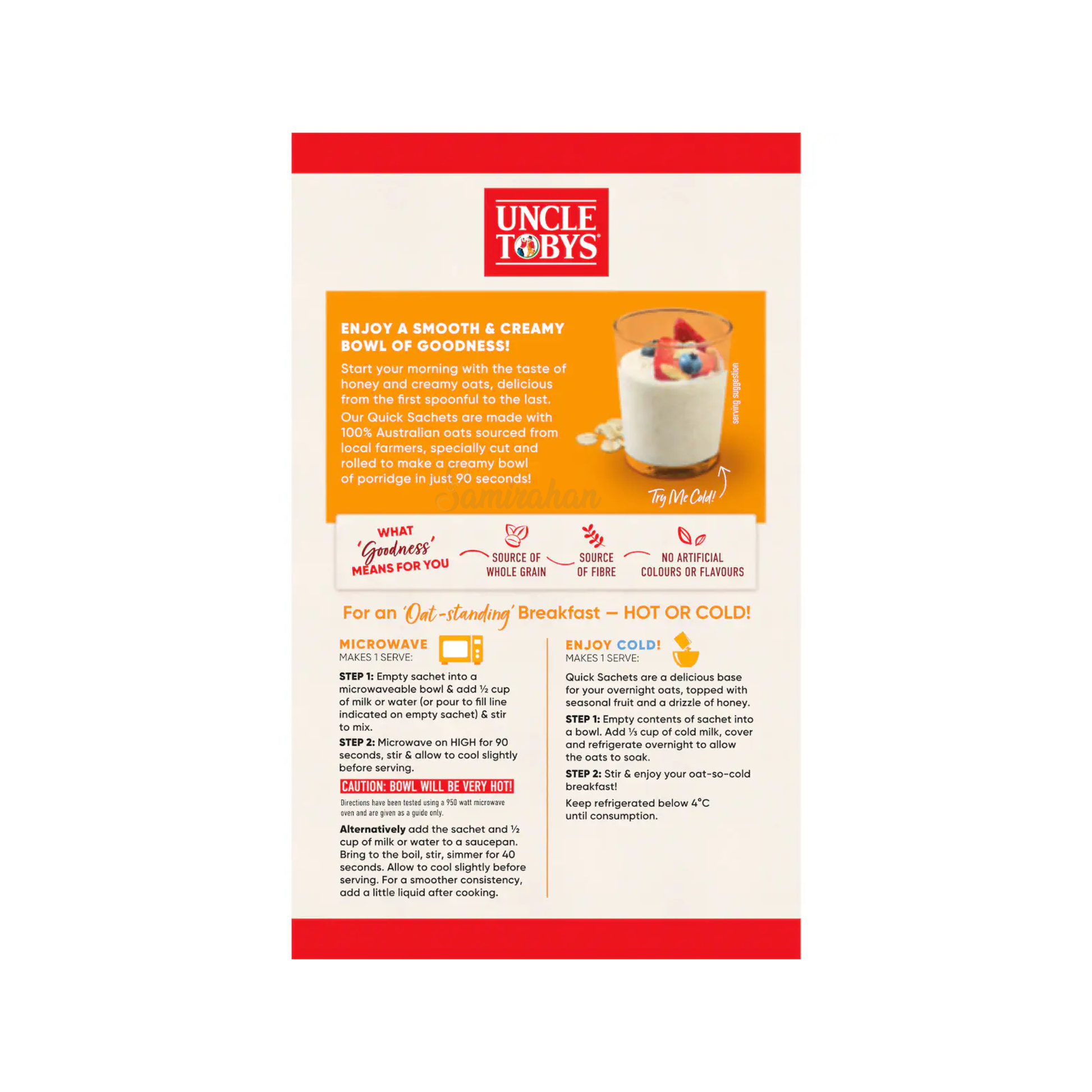 Uncle Tobys Oats Sachets Creamy Honey Breakfast Cereal delicious seed food healthy Protein Halal Best shwapno authentic import Australia low price in Bangladesh Dinajpur Kurigram
Sunamganj