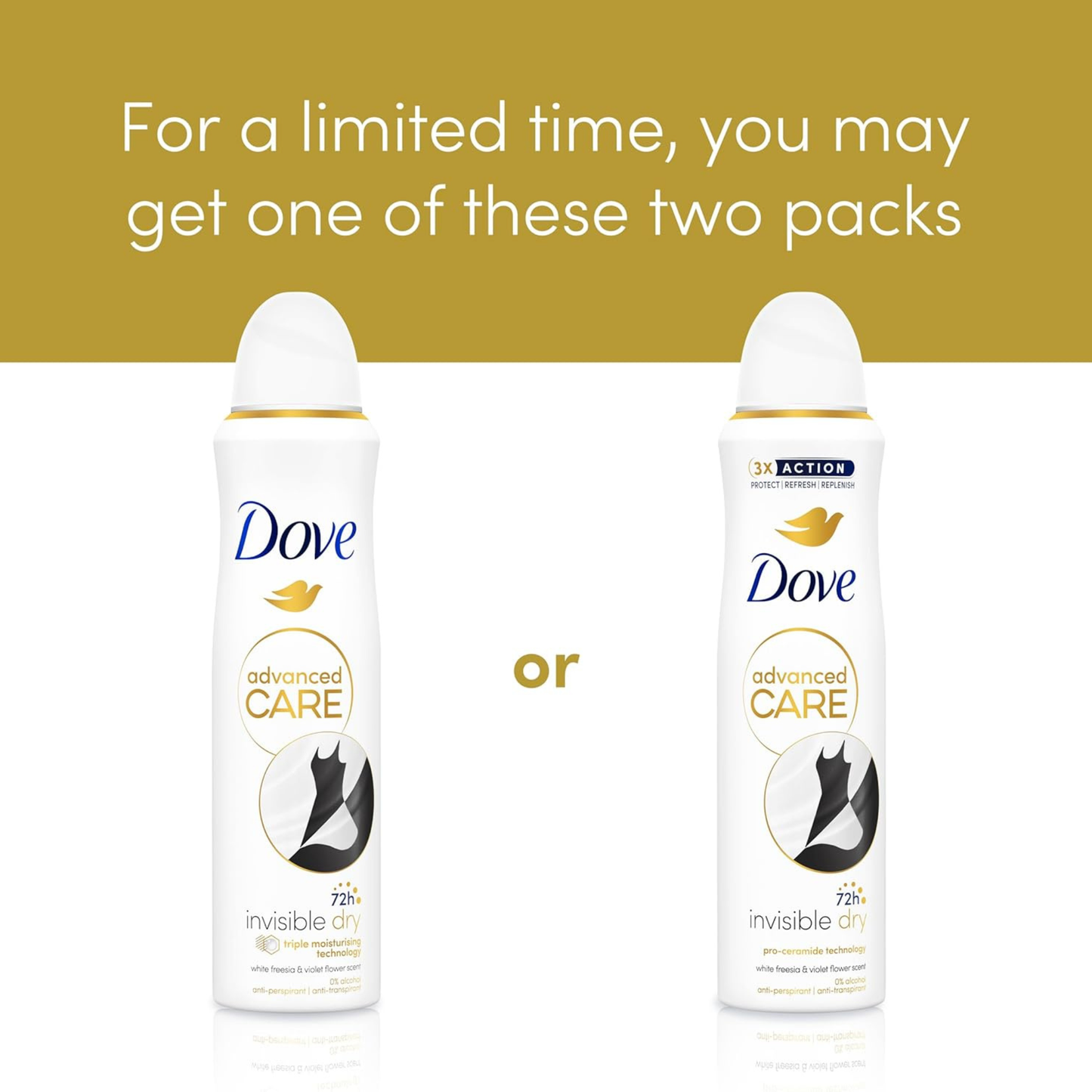 Dove Advanced Care Invisible Dry Anti-perspirant Deodorant Spray 72hour sweat odor protection Best long last fresh scent import perfume premium low price in bd