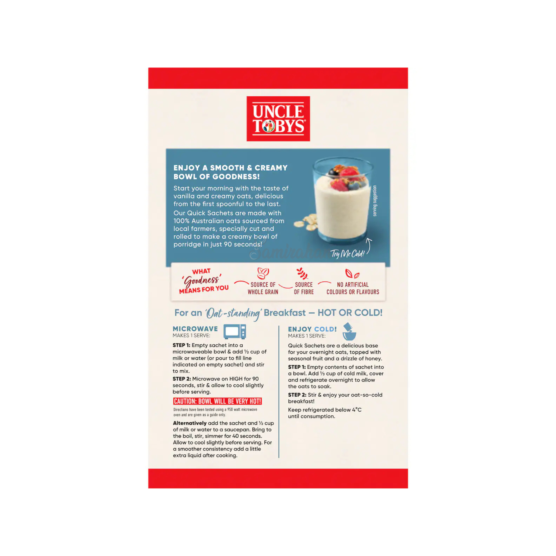 Uncle Tobys Oats Quick Sachets Classic Variety Porridge Breakfast Cereal delicious seed food healthy Protein Best authentic import Australia price in Bangladesh Rangpur Benapole Hili